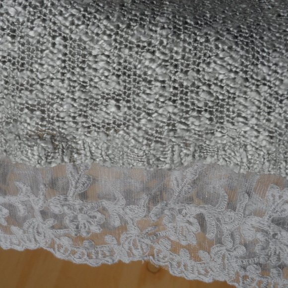 Olivia Sky Sage Green Sweater with Lace Bottom-Size S - Picture 5 of 6